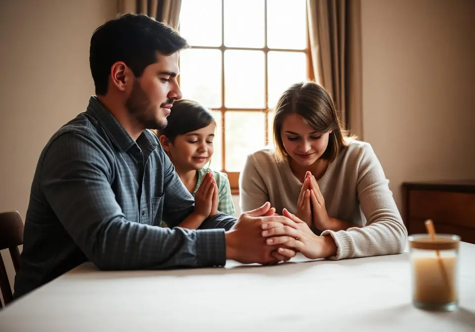 Family in prayer